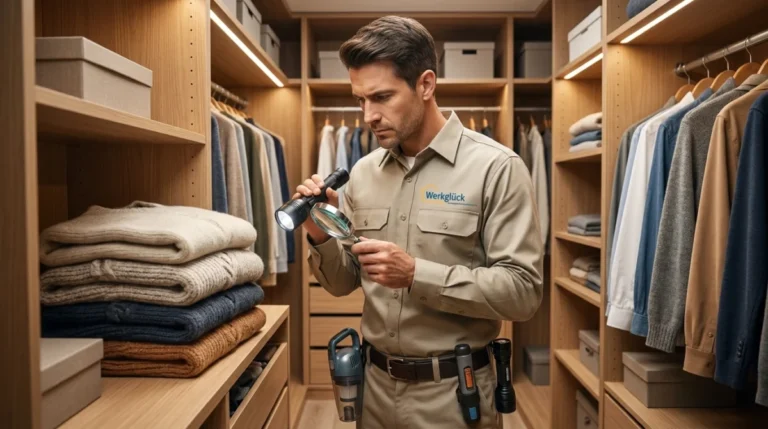 Kleidermottennester finden und sicher aus dem Schrank entfernen